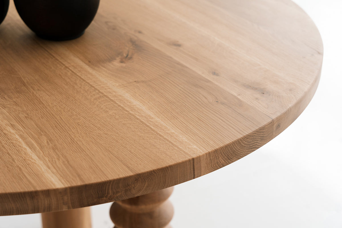 Sol Oak Wood Round Dining Table