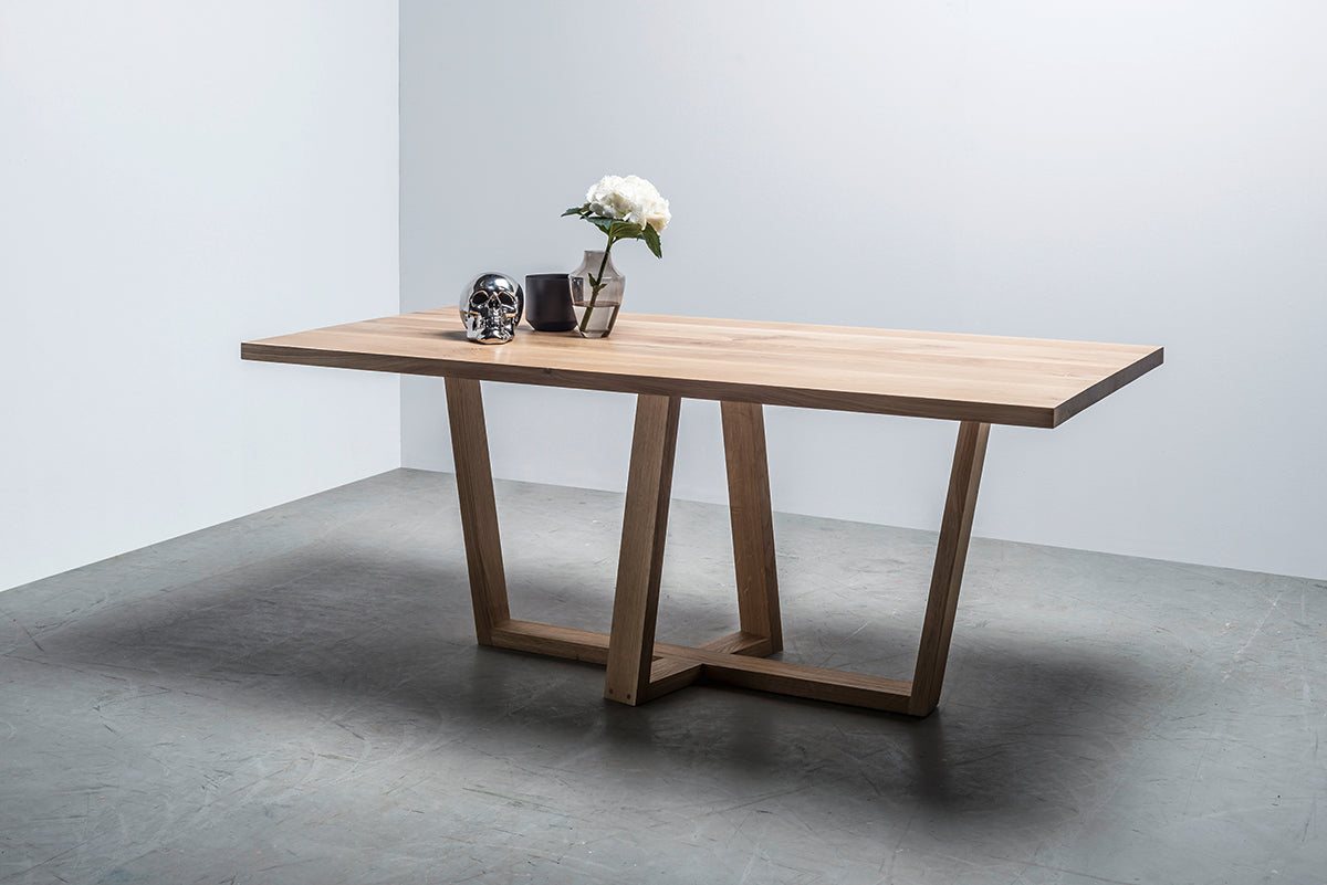 Diamond Oak Wood Dining Table