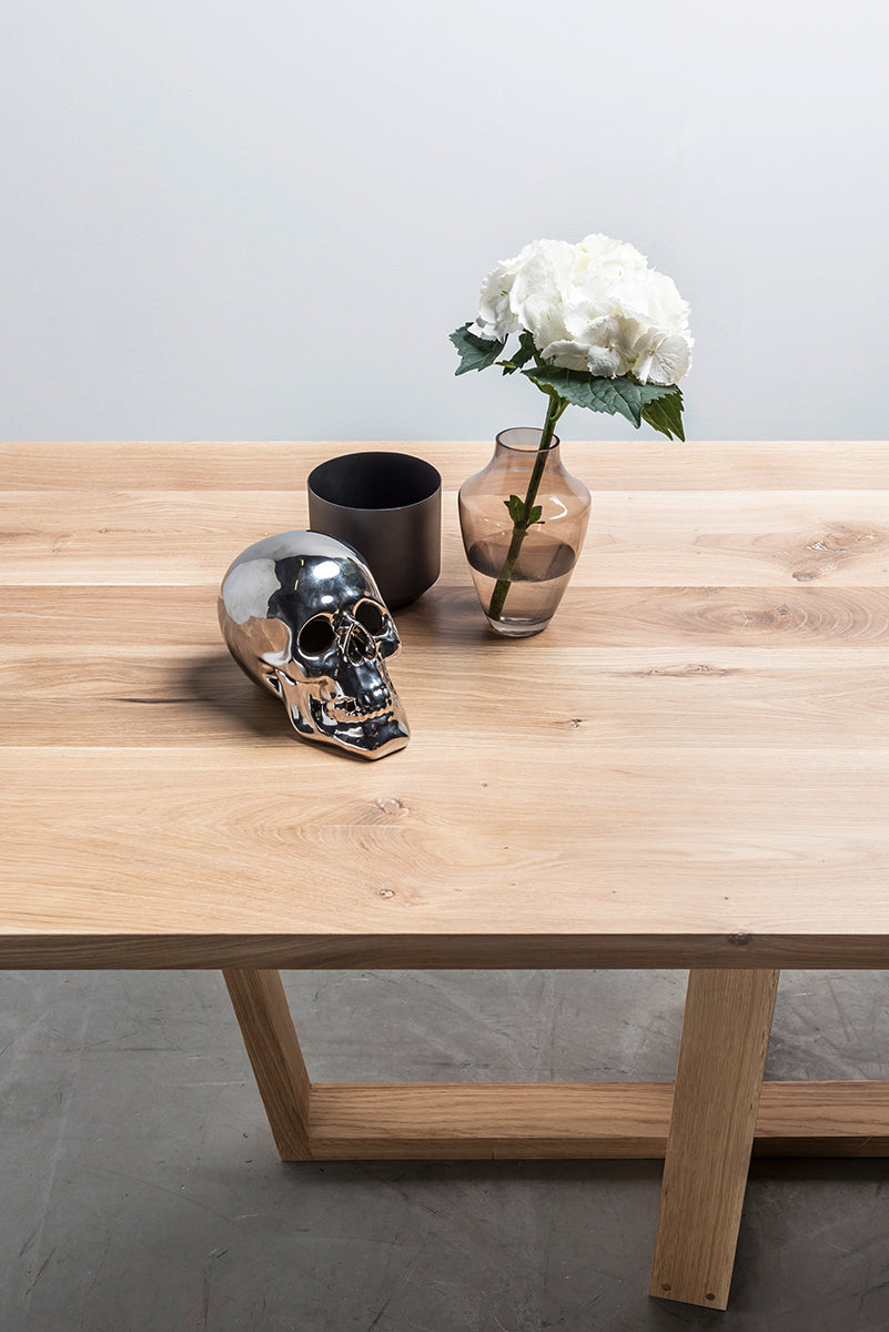 Diamond Oak Wood Dining Table