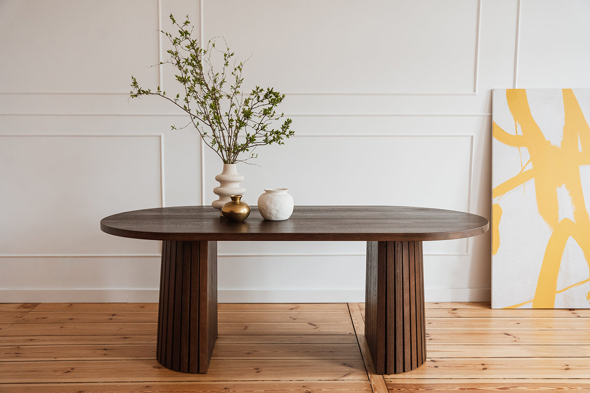 Iggy Oak Wood Oval Dining Table