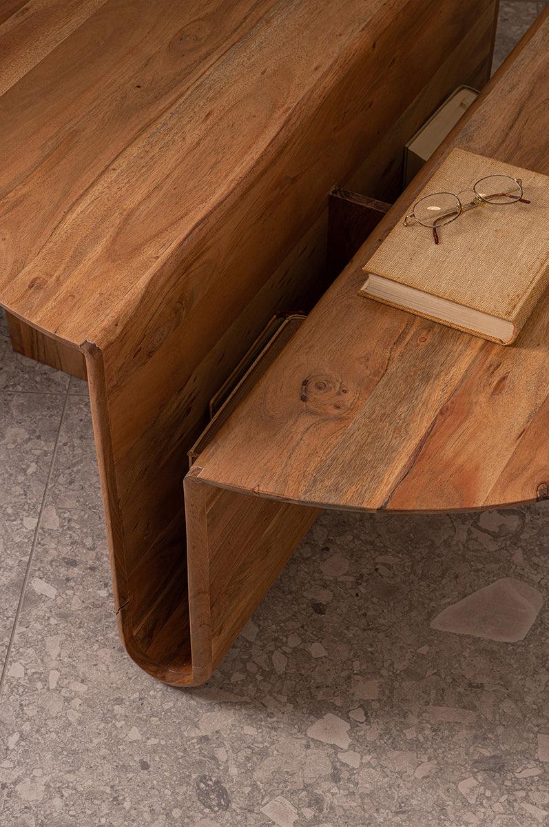 Jaws Natural Acacia Wood Coffee Table - WOO .Design