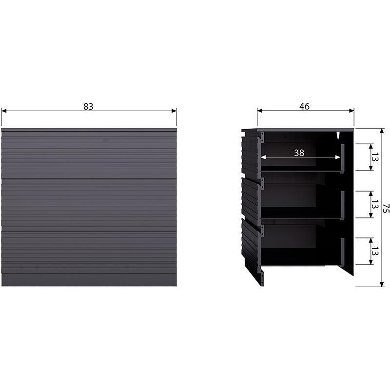 Jente Deep Black Pine Wood 3 Drawers Cabinet - WOO .Design