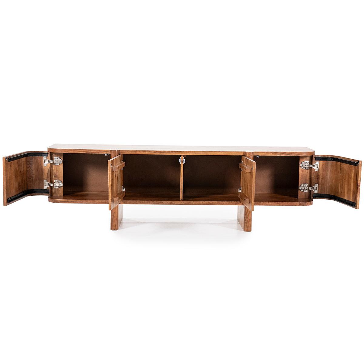 Julian Acacia Wood 4 Doors TV Cabinet - WOO .Design