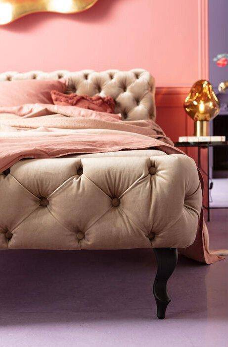 Desire Ecru Velvet Bed