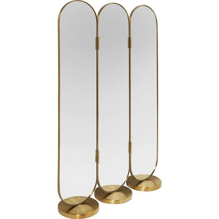 Curve Brass Room Divider Mirror