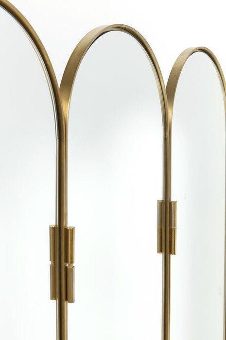 Curve Brass Room Divider Mirror