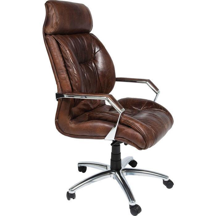 Cigar Brown Leather Lounge Office Chair