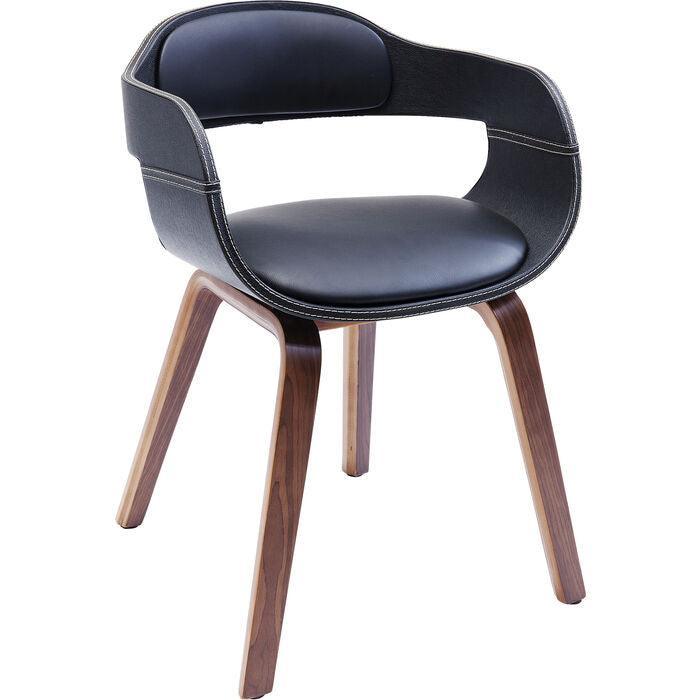 Costa Black Chair with Armrest