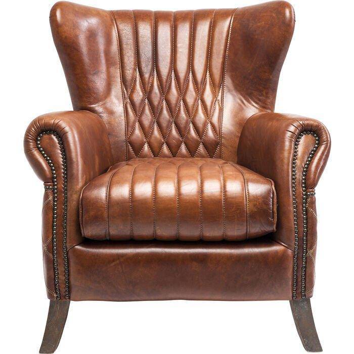 Country Side Brown Leather Armchair