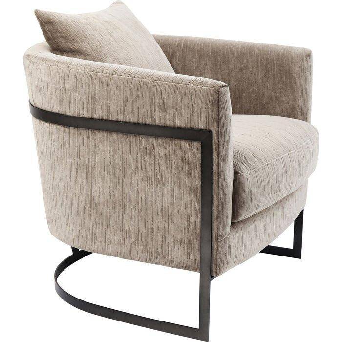 La Vida Beige Velvet Contemporary Armchair