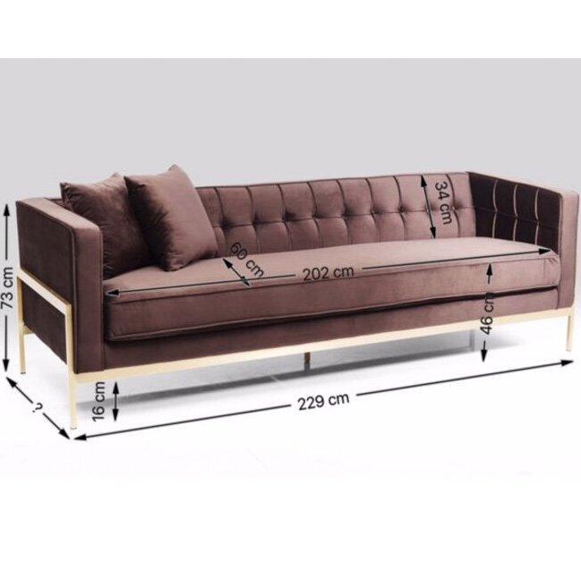 Loft Velvet 3 Seater Sofa