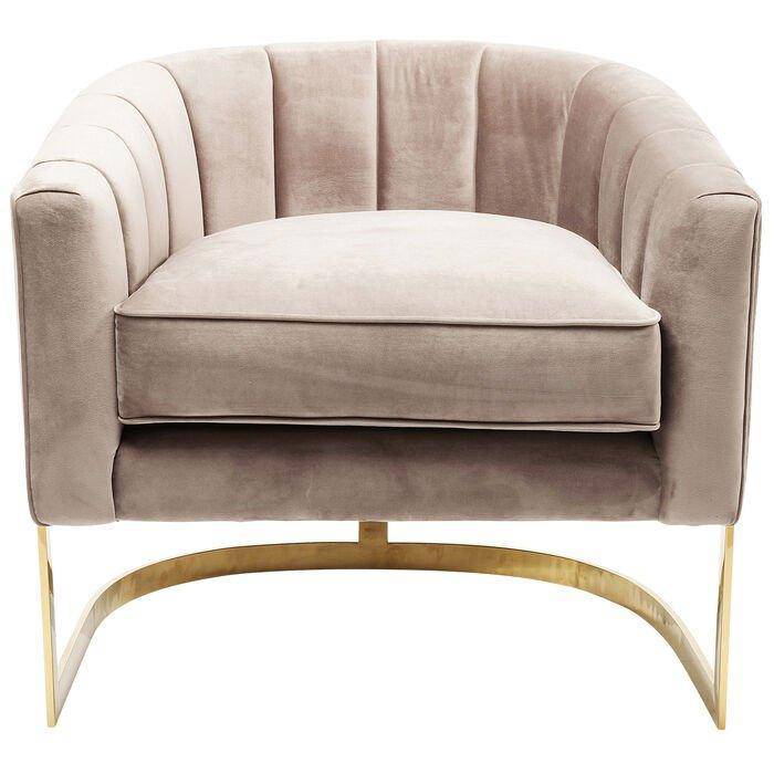 Pure Elegance Beige Velvet Armchair