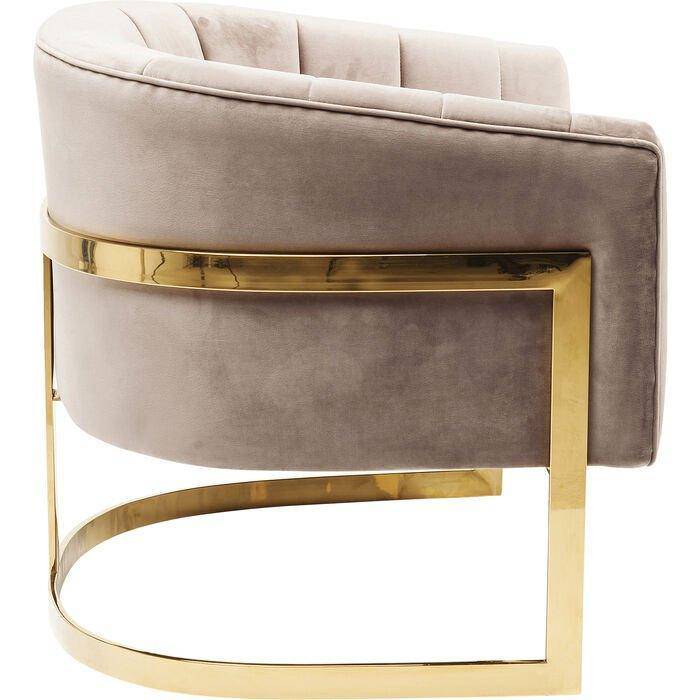 Pure Elegance Beige Velvet Armchair