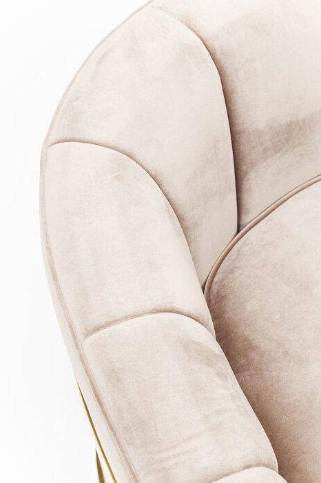 Pure Elegance Beige Velvet Armchair