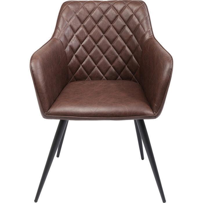 San Remo Brown Chair with Armrest (2/Set)