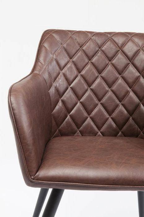 San Remo Brown Chair with Armrest (2/Set)