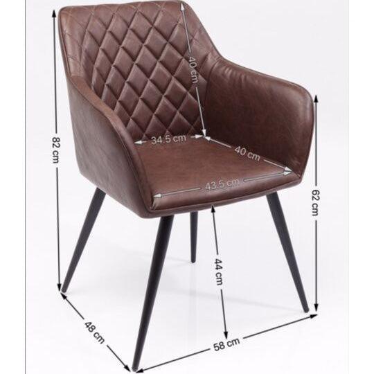 San Remo Brown Chair with Armrest (2/Set)