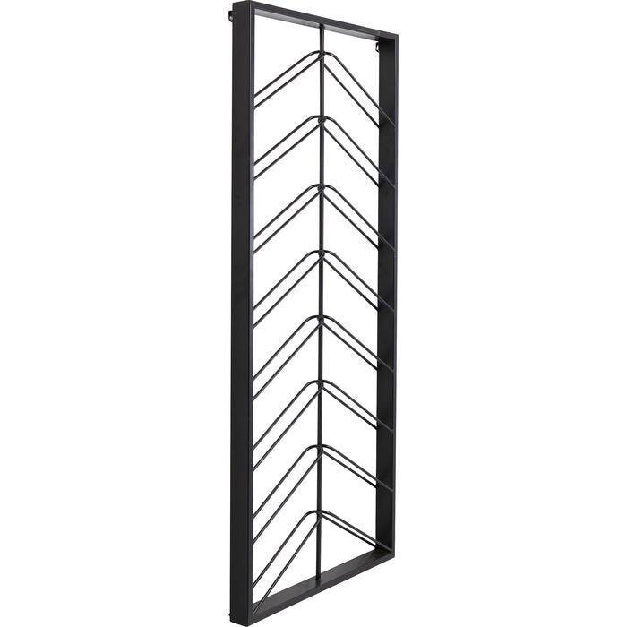 Bistro Double Black Metal Wall Wine Shelf