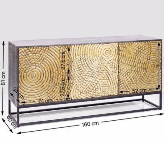 Circulo Gold Acacia Wood Sideboard