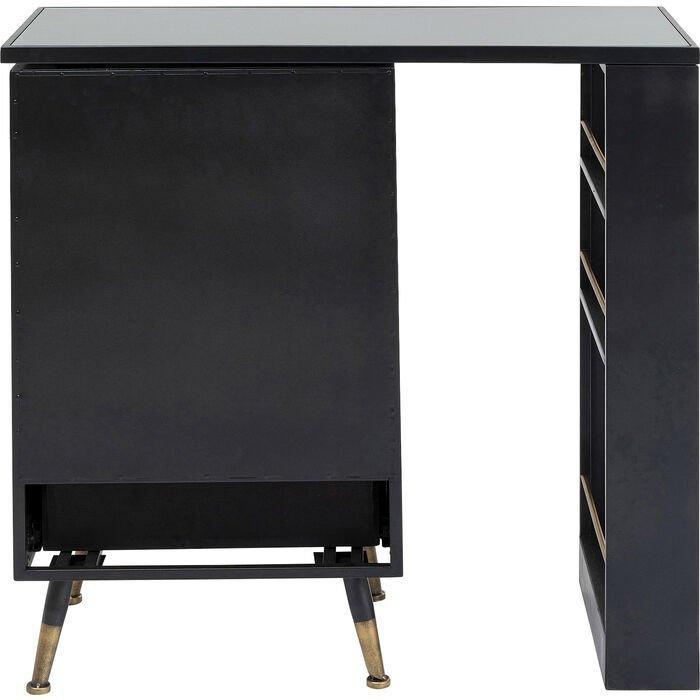 La Gomera Black Metal/Glass Bar Cabinet