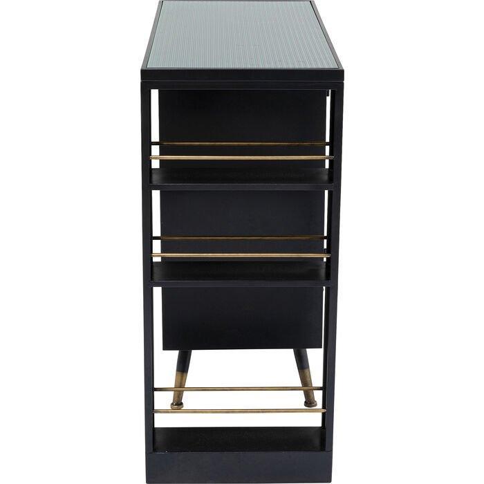 La Gomera Black Metal/Glass Bar Cabinet