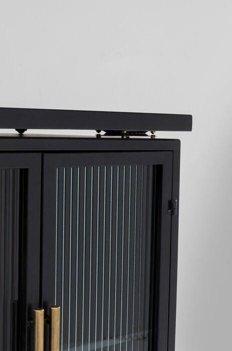 La Gomera Black Metal/Glass Bar Cabinet