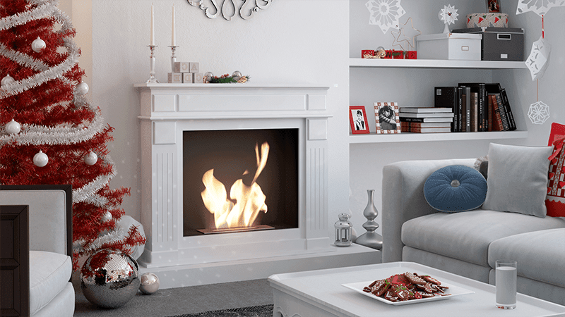 November White Bio Fireplace