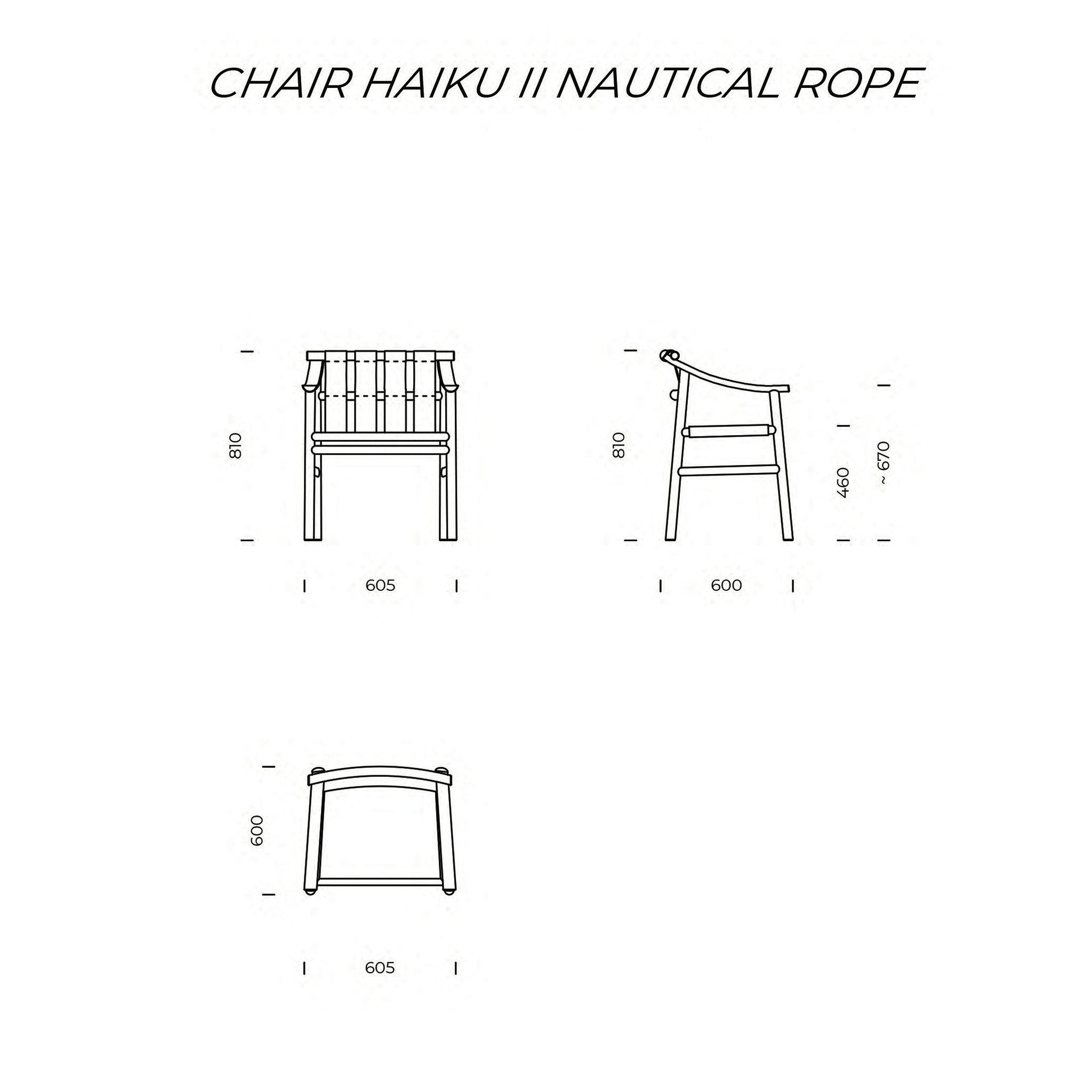 Haiku II Nautical Rope Chair with Armrests