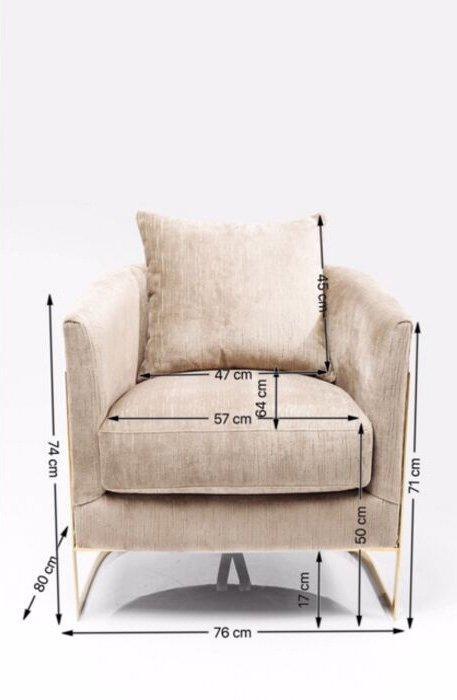 La Vida Beige Velvet Contemporary Armchair - WOO .Design