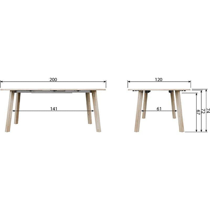 Lange Jan Oak Wood Extendable Dining Table - WOO .Design