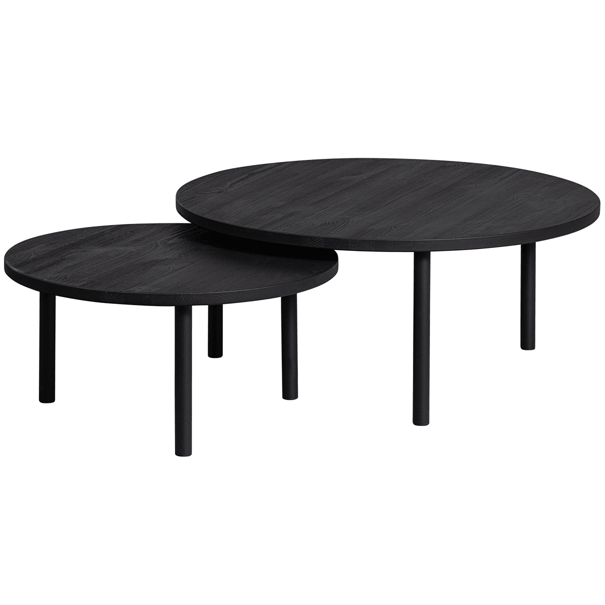 Laut Deep Black Pine Wood Round Coffee Table - WOO .Design