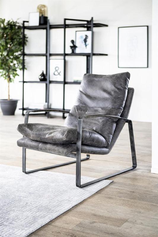 Aged discount leather armchair