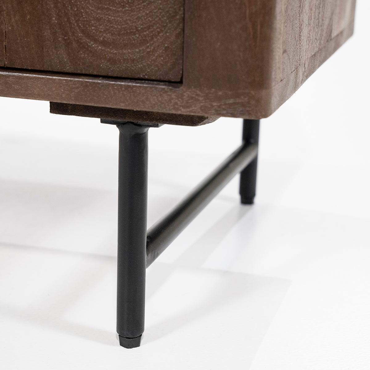 Lio Travertine/Mango Wood Low Bookcase - WOO .Design