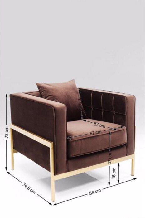 Loft Brown Velvet Armchair - WOO .Design