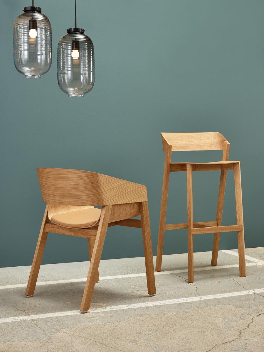 Merano Upholstered/Wood Barstool - WOO .Design