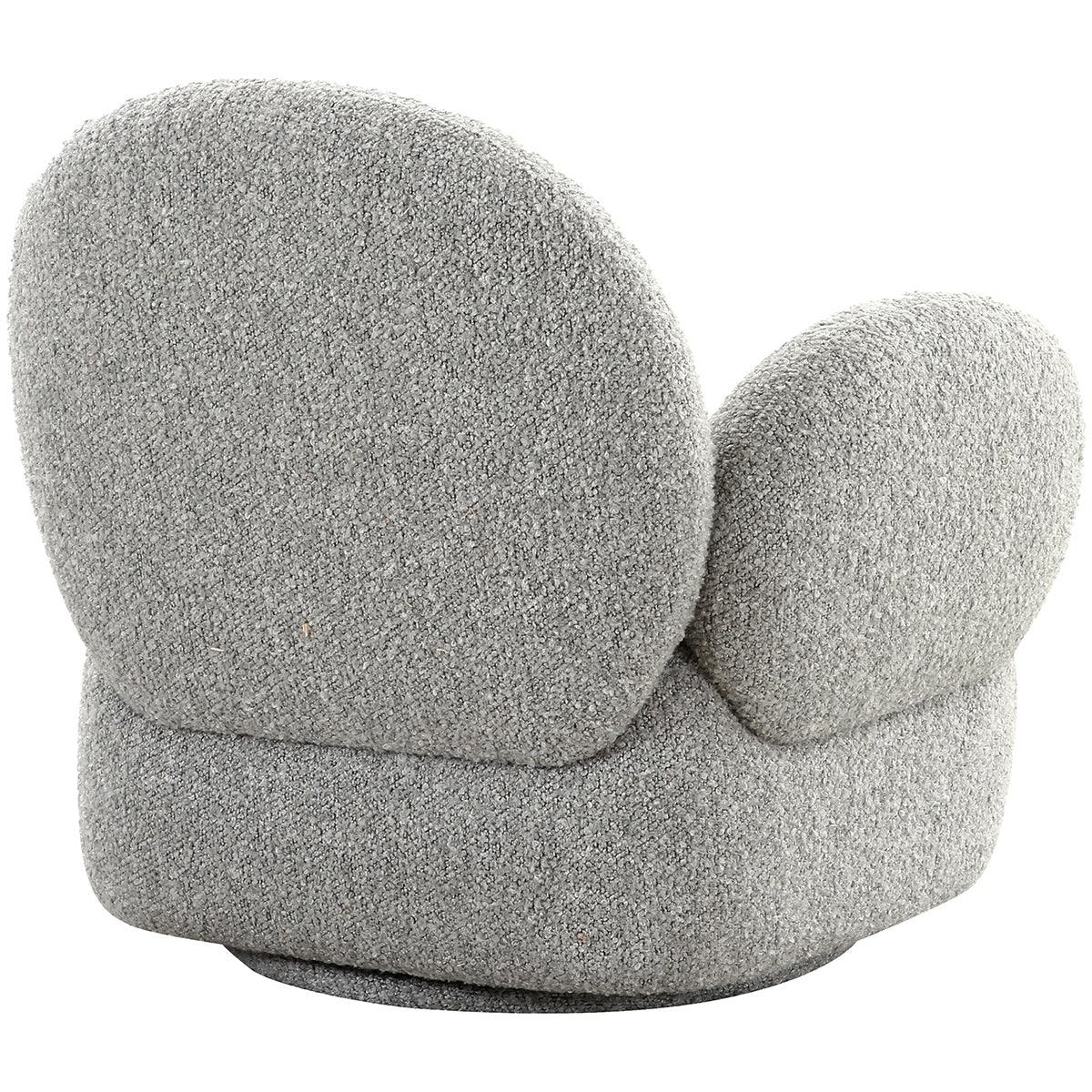 Messina Light Grey Boucle Swivel Lounge Chair - WOO .Design
