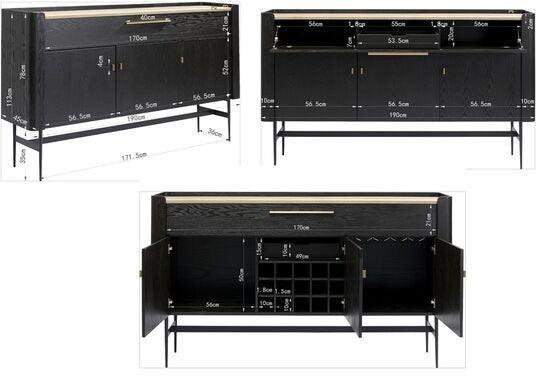Milano Black-Brown Wooden Bar Cabinet - WOO .Design