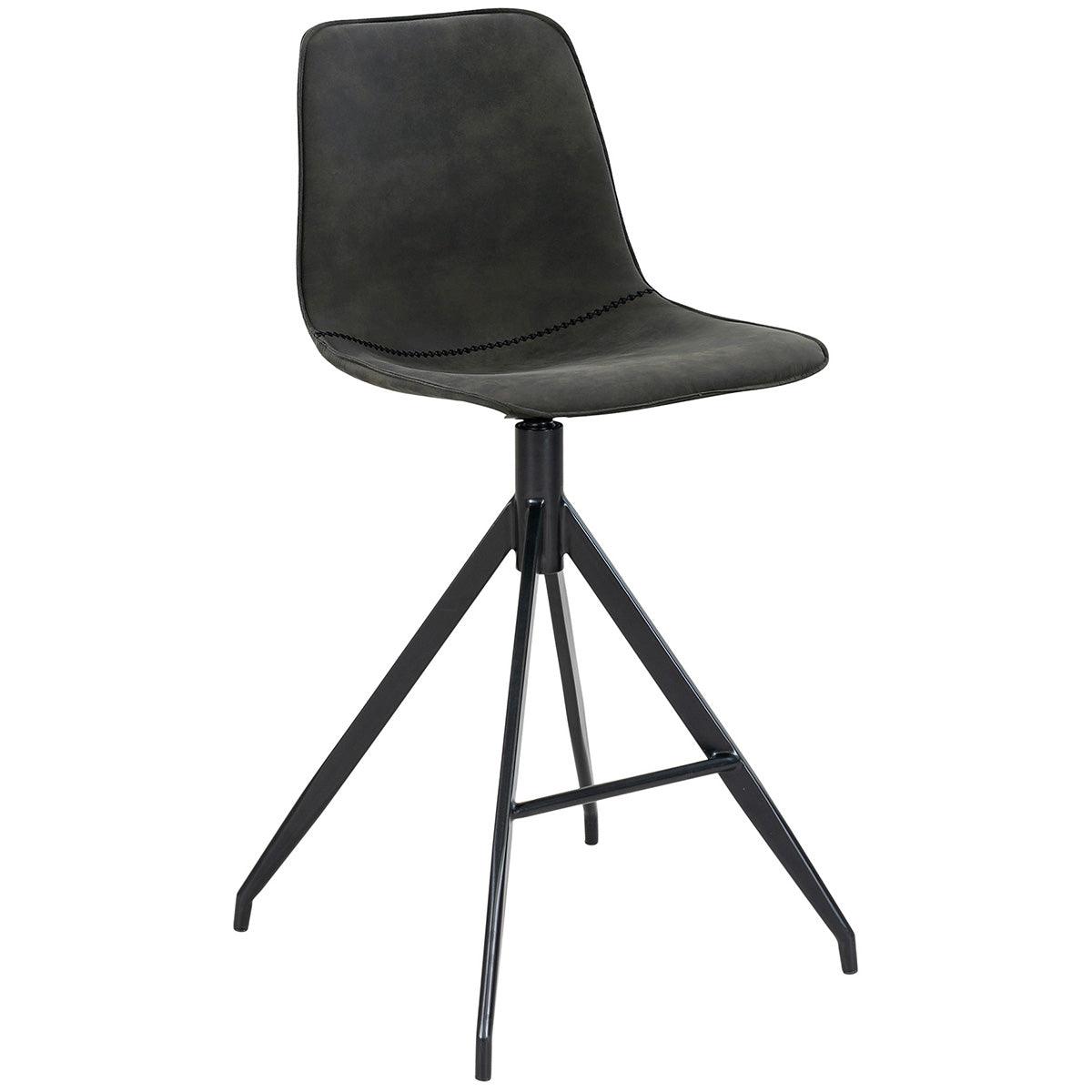 Monaco Grey Microfiber Counter Chair (2/Set) - WOO .Design
