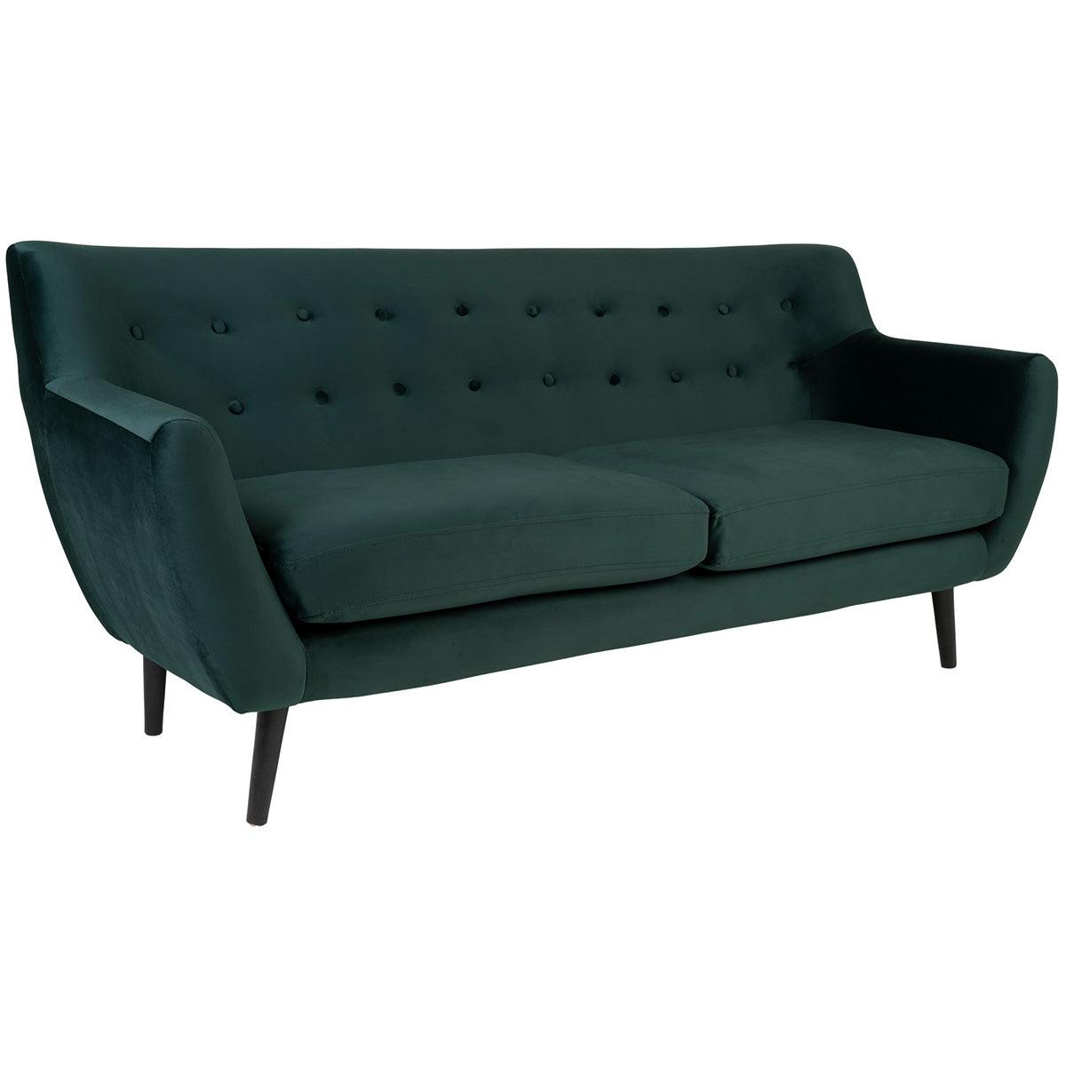Monte Dark Green Velvet 3 Seater Sofa - WOO .Design