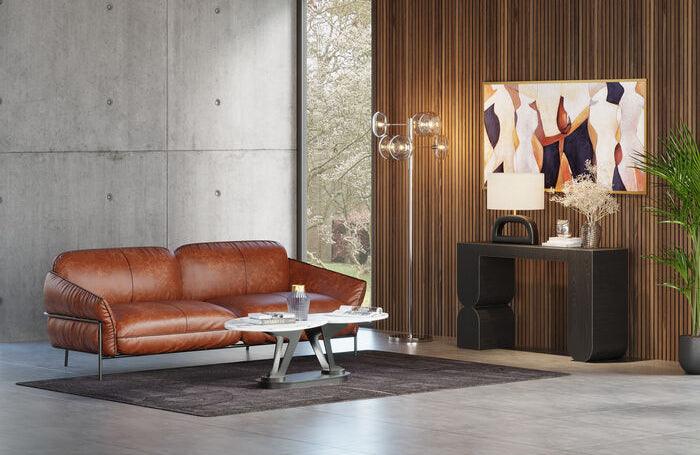 Napa Brown Leather Sofa - WOO .Design