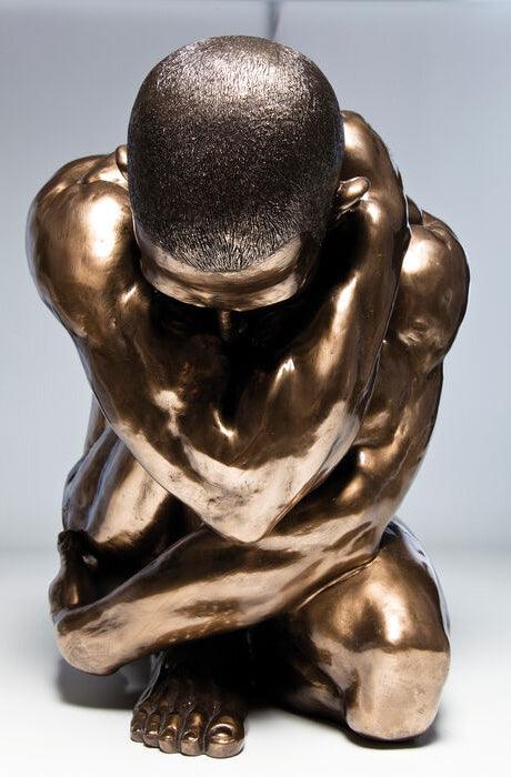 Nude Man Hug Bronze Deco Figurine - WOO .Design