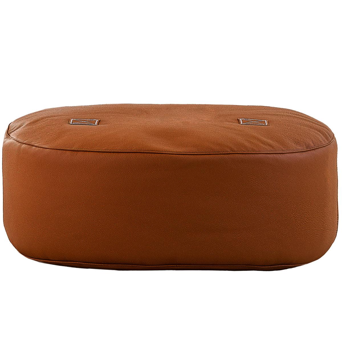 Oblong Leather Pouf - WOO .Design