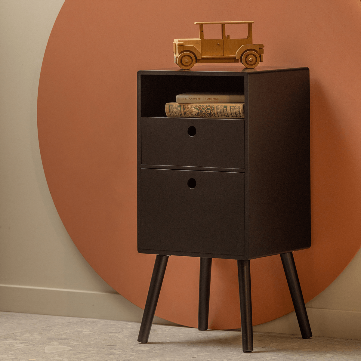 Ozzy Black Wood High Night Stand - WOO .Design