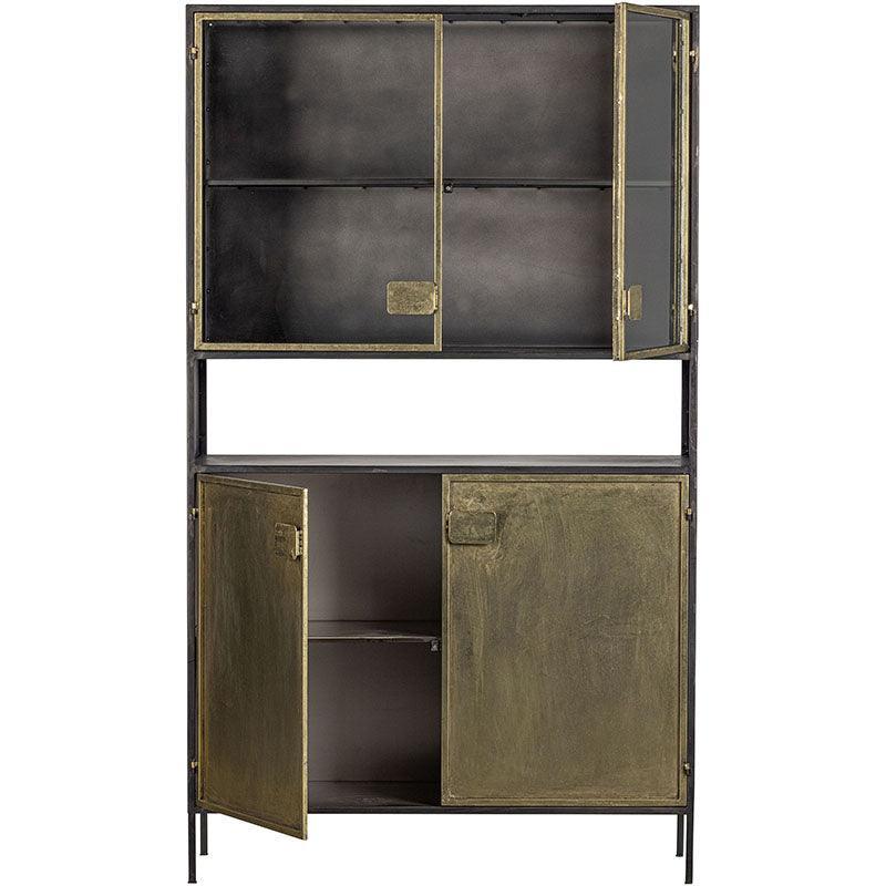 Pack Antique Brass Metal Glass Door Cabinet - WOO .Design