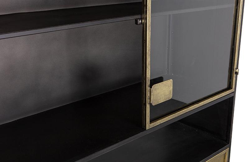 Pack Antique Brass Metal Glass Door Cabinet - WOO .Design