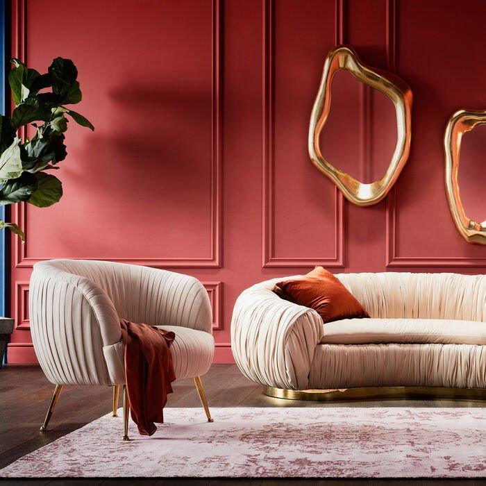 Perugia Light Beige Velvet Glamour Armchair - WOO .Design