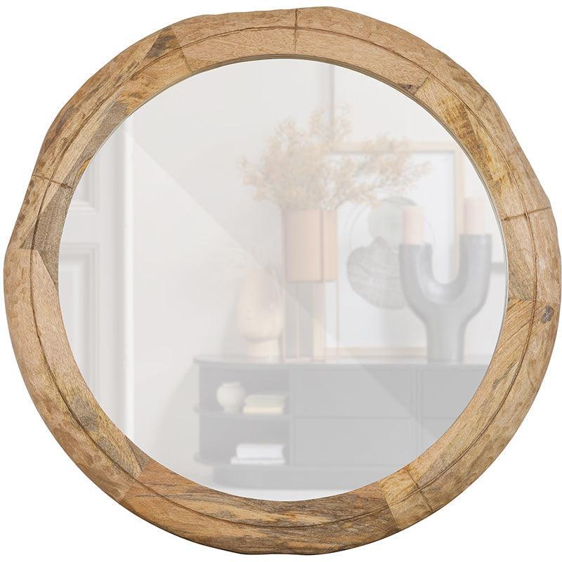 Rion Natural Mango Wood Round Mirror - WOO .Design