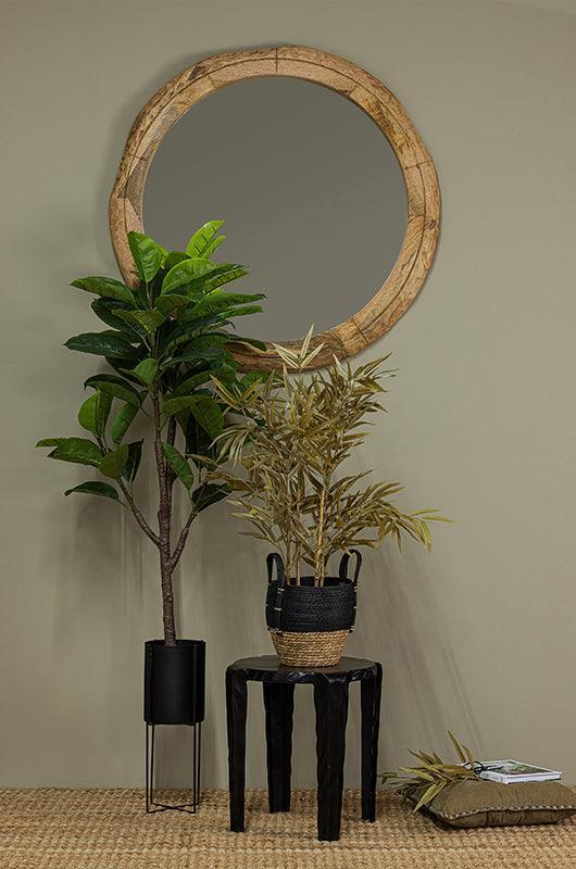 Rion Natural Mango Wood Round Mirror - WOO .Design