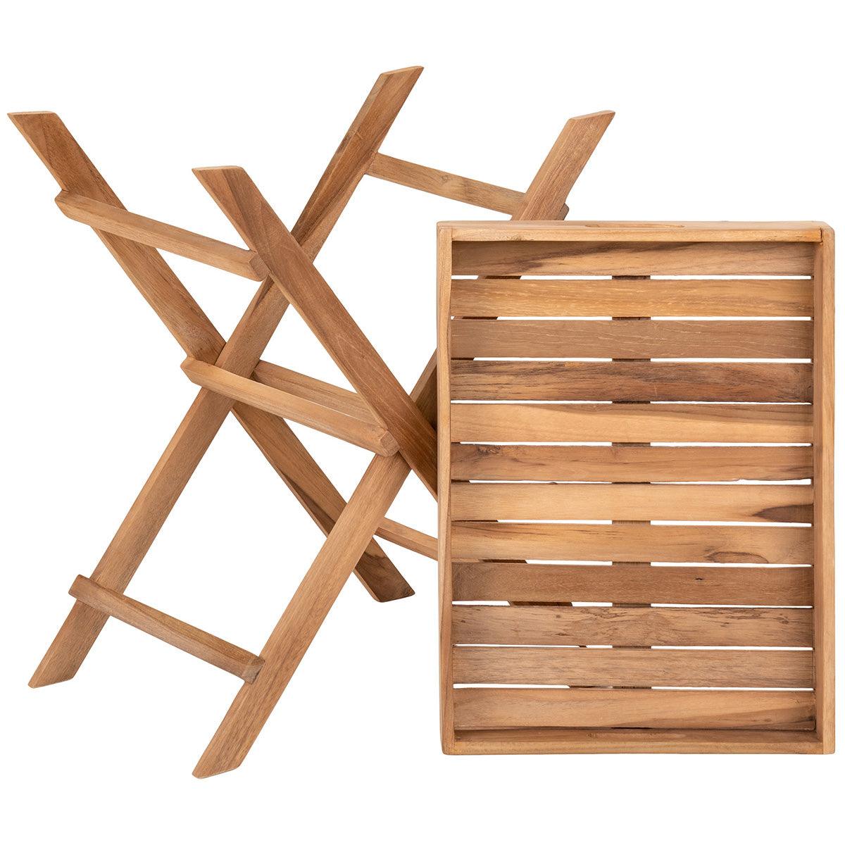 Ronda Natural Teak Wood Tray Table - WOO .Design