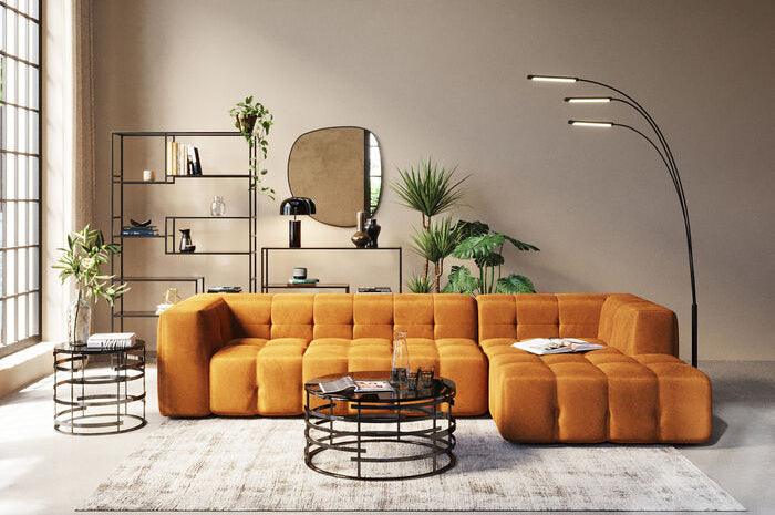 Salamanca Gold Brown Velvet Corner Sofa - WOO .Design